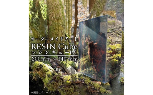 オーダーメイド アート RESIN Cube 200mm×140ｍｍ インテリア レジン キューブ 自然 静岡県 沼津市 ホテルライク 会社 デザイナー アーティスト おしゃれ 美しい 芸術 置物 玄関