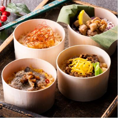 ふるさと納税 南部町 特別栽培米の達者米と青森4大肉のわっぱ飯