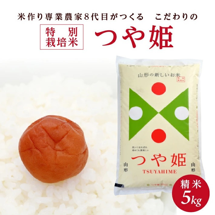 
            令和7年産【精米】特別栽培米つや姫　5kg×1袋「農家直送」 KA SB0750
          