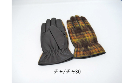 紳士牛革生地コンビ手袋（001217121） チャ/チャ30