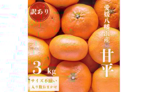＼ 愛媛が誇る 高級みかん 希少品種 / 訳あり 甘平 (かんぺい) 3kg＜D20-17＞【1094584】