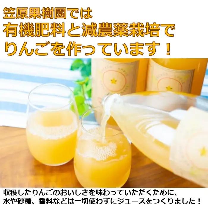 [先行予約2026年12月発送]信州産りんごジュース 1L瓶詰め 2本[箱入り]/笠原果樹園[80-02]