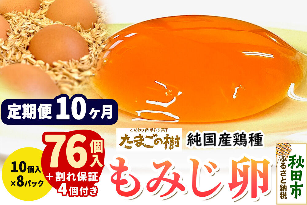 《定期便10ヶ月》 たまごの樹 純国産鶏種 卵『もみじ』76個+割れ保証4個付き（10個入×8パック） [たまご タマゴ 玉子 鶏卵 まとめ買い オムレツ 卵かけご飯 朝食 料理 美味しい 瀧田養鶏場]