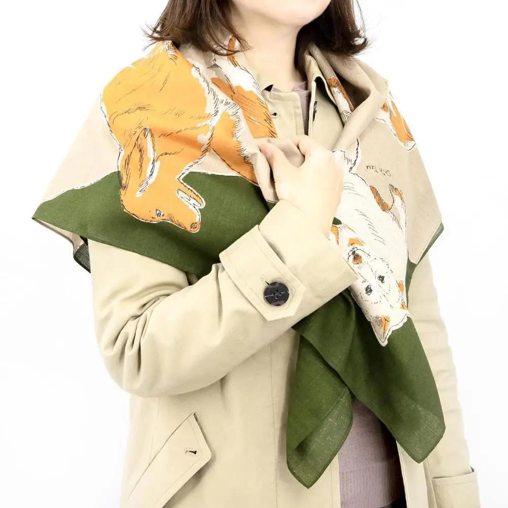 【三陽商事】風呂敷 浅山美里 DOGS｜京都 犬柄 結ぶだけでバッグに早変わり エコバック 綿100％
