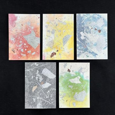 ふるさと納税 中野市 箔ポストカード　5枚選-2