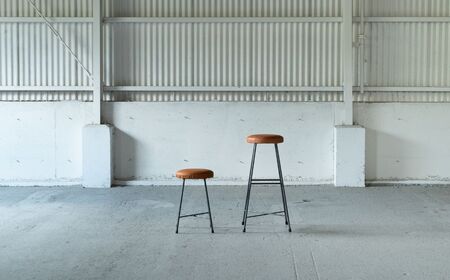 アイアン スツール 本革 LOW SK STOOL BROWN スツール