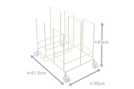 ダンボール片づけラック 奥行きワイド ホワイト キャスター付 ダンボール収納 ダンボールラック 収納用品  [川口工器] 【020S043】