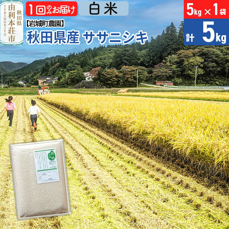 【ふるさと納税】《令和7年産》【白米】ササニシキ 5kg(5kg×1袋) 秋田県 由利本荘市産 令和7年産 真空パック 岩城町農園