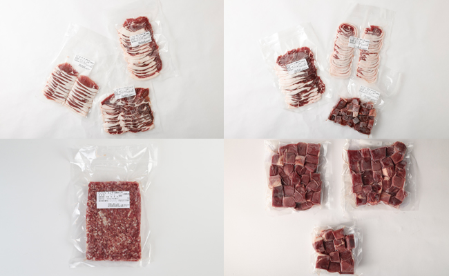 【4回定期便】イノシシ肉 食べ比べ 定期便 ミンチ ロース サイコロ 焼肉セット ジビエ イノシシ