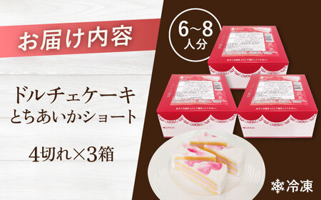 ドルチェケーキ とちあいかショート ケーキ 計12個（4個×3箱）【ファミール製菓株式会社】 [AKCI022]