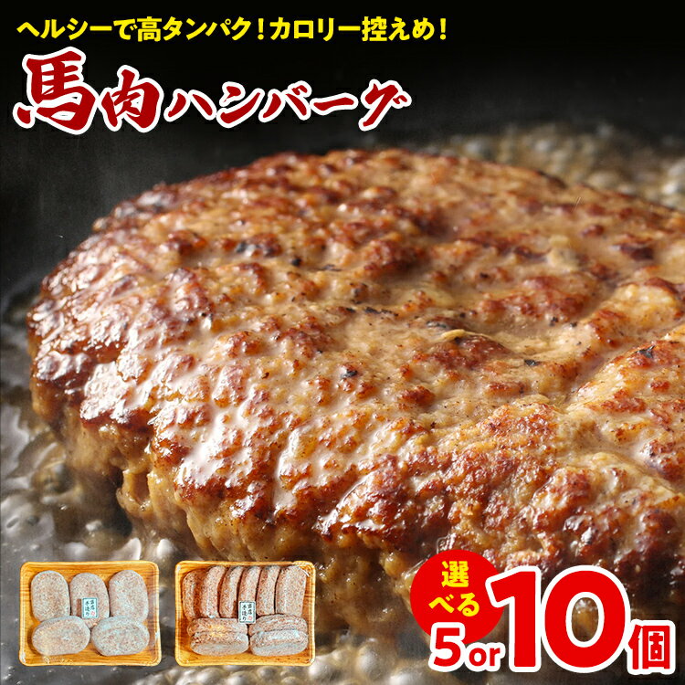 【ふるさと納税】馬肉ハンバーグ 個数が選べる 肉 馬 焼くだけ 簡単調理 150g×5個 10個 冷凍 ヘルシー 低脂肪 高タンパク質 惣菜 おかず お弁当 カロリー控えめ 豚肉 ジューシー 旨味 馬バーグ グルメ お取り寄せ