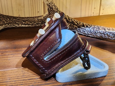 【レビューキャンペーン】ゴルフボールケース　3個入り（ブラウン） 本革 牛革 ゴルフ ゴルフボール ゴルフ用品 ゴルフボールケース ケース おしゃれ オリジナル レザー職人 手縫い フウネレザーファク