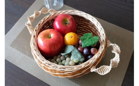 籐かごのみかんかご（ブラウン系）[カラーラタン彩都] 雑貨 日用品 福祉用品 