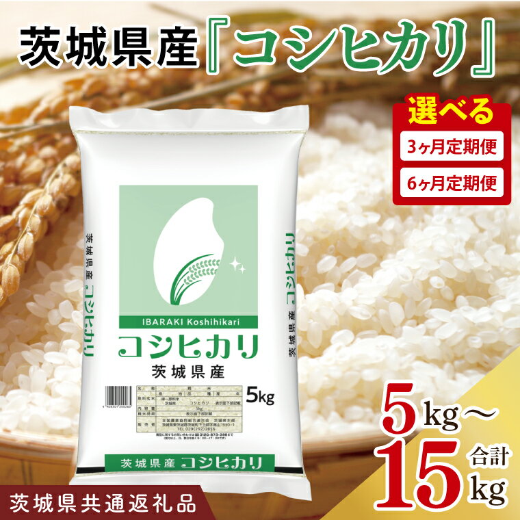 【ふるさと納税】【茨城県共通返礼品】【選べる内容量】令和7年産 茨城県産 コシヒカリ 計15kg～60kg【お米 米 こしひかり ごはん 定期便 茨城県】（03-54-1）