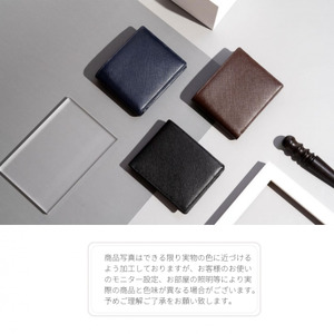 J-56　サフィアーノ二つ折り財布　4AP-3488-S　ネイビー