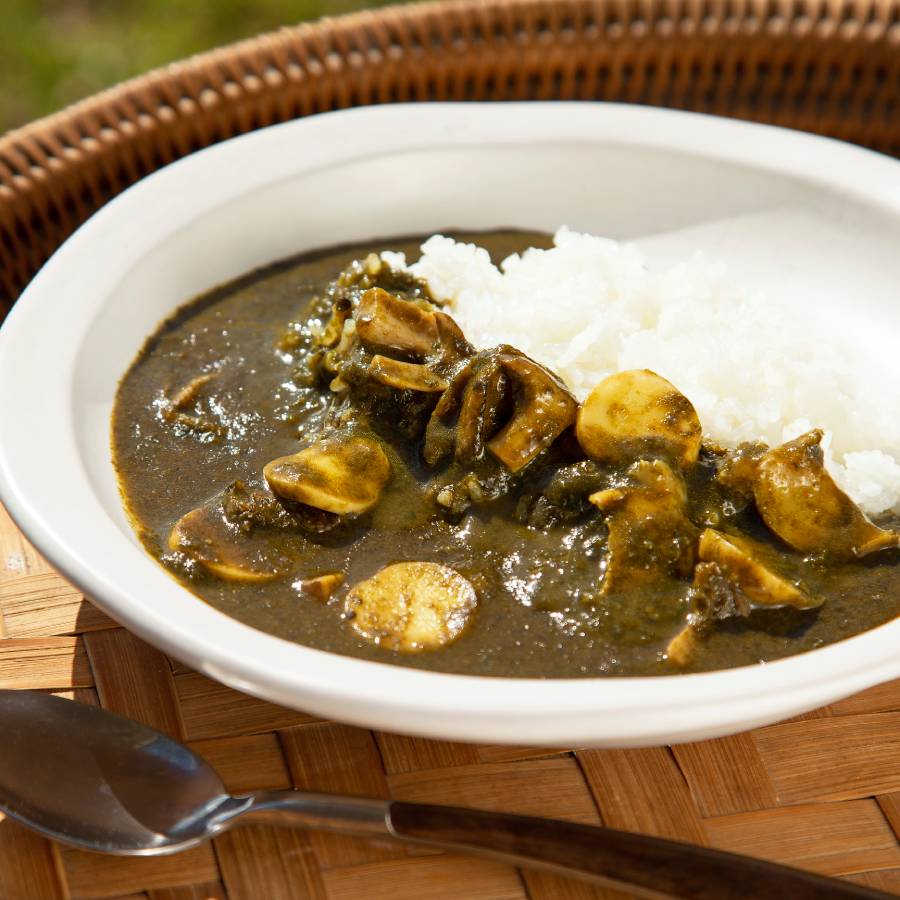 ＜あそらの茶屋＞あおさのグリーンカレー 鮑とエリンギとともに　4食　IM028
