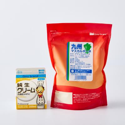 ふるさと納税 大牟田市 オーム乳業 九州マスカルポーネと純生クリーム(九州マスカルポーネ500g/純生クリーム200mL) |  | 03