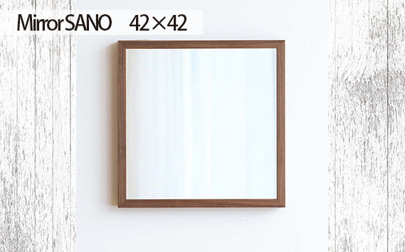 
No.609 府中市の家具　Mirror SANO 42×42 ／ 木製 鏡 ミラー インテリア 広島県
