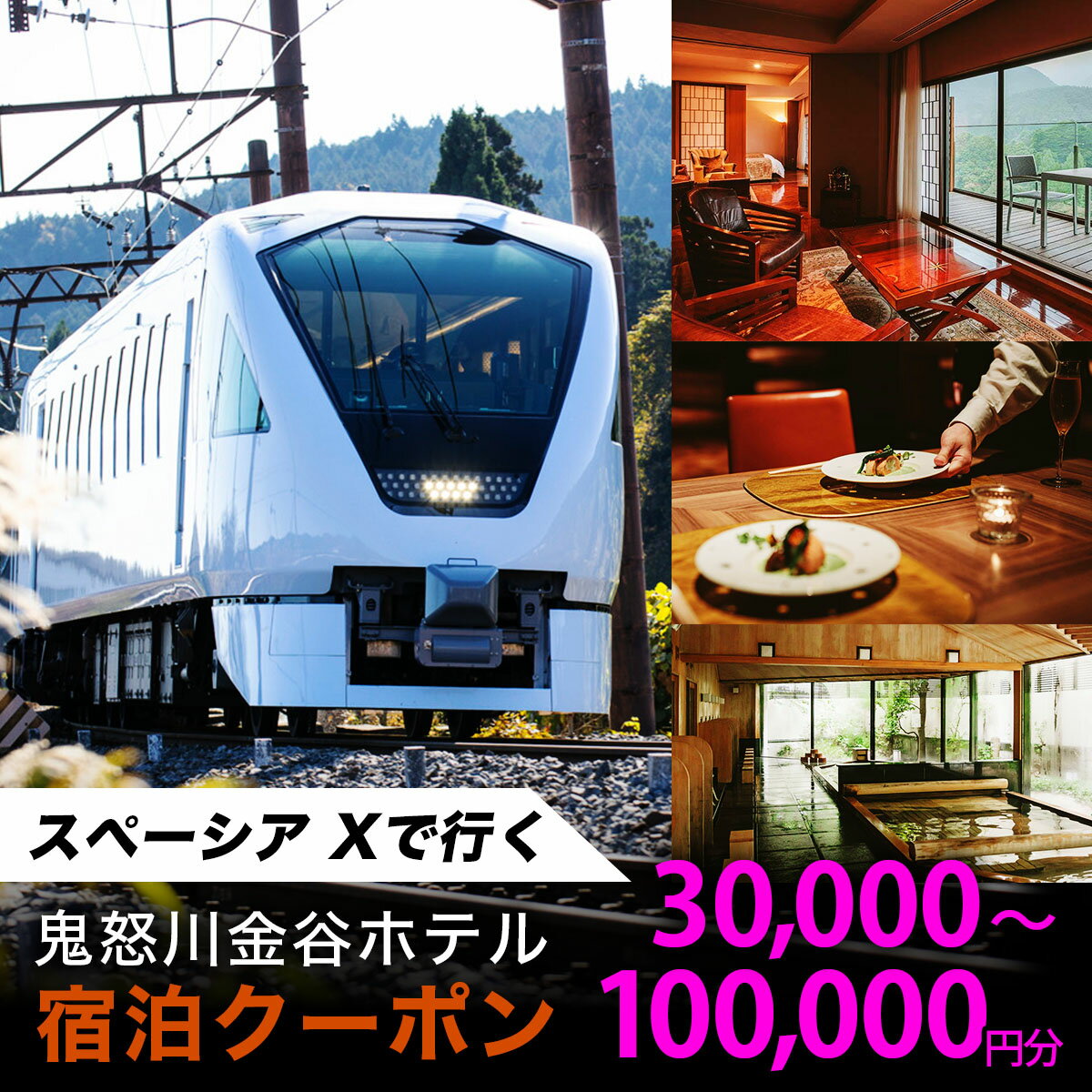 【ふるさと納税】スペーシア Xで行く、鬼怒川金谷ホテル宿泊クーポン 3万円分／5万円分／10万円分｜トラベルクーポン 納税チケット 旅行 宿泊券 ホテル 温泉 観光 旅行 旅行券 体験 宿泊 スペーシア 東武鉄道 鬼怒川温泉 金谷ホテル 日光市 東武トップツアーズ [0867-0870]