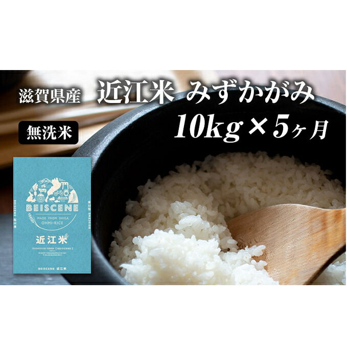 【ふるさと納税】【定期便】令和7年産新米　滋賀県豊郷町産　近江米 みずかがみ　無洗米　10kg×5ヶ月 お米 　お届け：ご入金の翌月中旬に出荷いたします※2025年10月より順次出荷開始