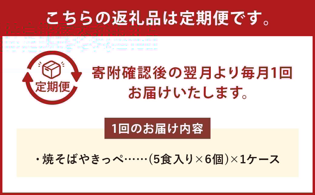 【6回定期便】焼そばやきっぺ 5食×6個（1ケース）