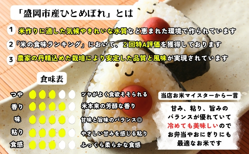 ★栄養も美味しさも欲ばる人へ★『定期便3ヵ月』銀河のしずく《特A 7年連続獲得中》＆ひとめぼれ食べ比べセット【5分づき精米・ビタミン強化米入り】5kg×2 令和7年産 盛岡市産◆発送日精米・1等米10