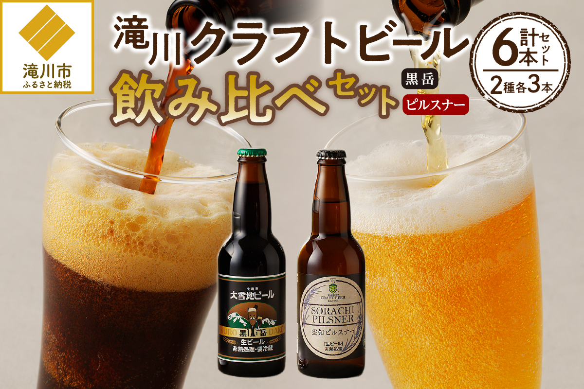 【滝川クラフトビール】ピルスナーと黒ビールの飲み比べセット