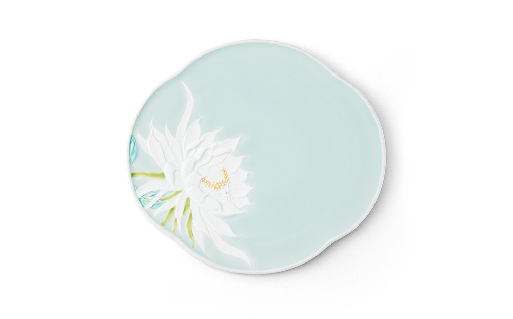 
                  【伊万里焼/畑萬陶苑】モイスト 色絵月下美人 木瓜プレート
                