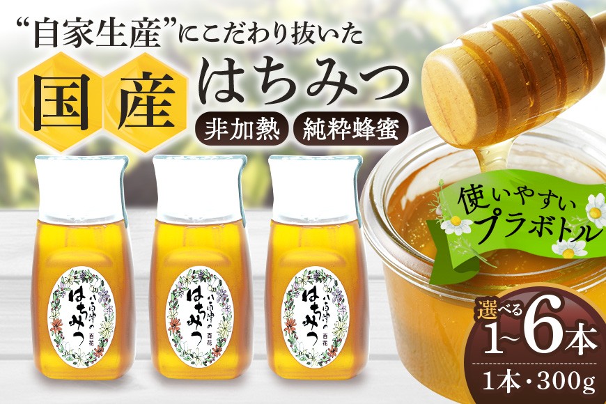 
                  はちみつ 国産 非加熱 生はちみつ 純粋はちみつ 百花みつ 300g 1本 2本 3本 4本 6本 選べる 蜂蜜 ハチミツ ハニー 無添加 天然 日本製 健康食品 低GI お取り寄せ ギフト 贈答 永田養蜂 
                