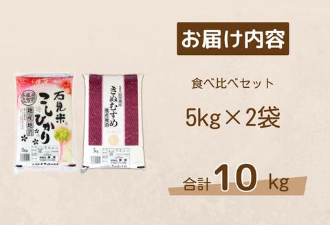 150254【令和6年産】しまね川本こしひかりきぬむすめ食べ比べセット各5kg（計10kg）