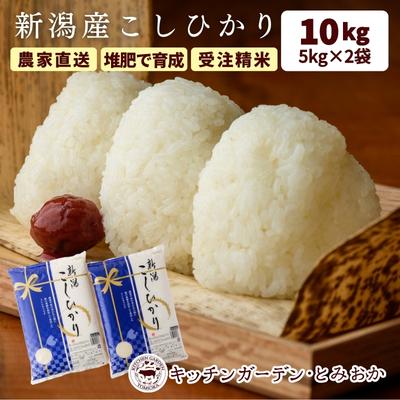 【ふるさと納税】堆肥で育てた 新潟産 こしひかり 10kg コシヒカリ 米 お米 こめ コメ 白米 精米 減農薬 産地直送 新潟県産 新潟県 新潟