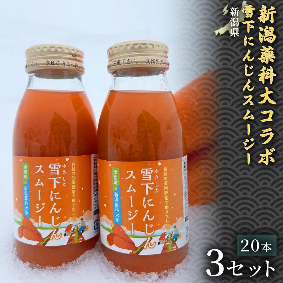 新潟薬科大コラボ 雪下にんじんスムージー 200ml（20本1箱） 3セット| 津南町 にんじん