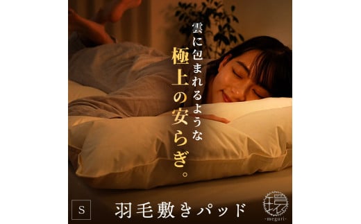 羽毛 ダウン 敷きパッド シングル 1枚 冬 冬用 軽量 保温 あったか 寝具 敷布団 敷き布団 快眠 グッズ 敷パッド 立体 キルト 厚手 軽い 温かい 吸湿 放湿 アイボリー リサイクルダウン 徳島県