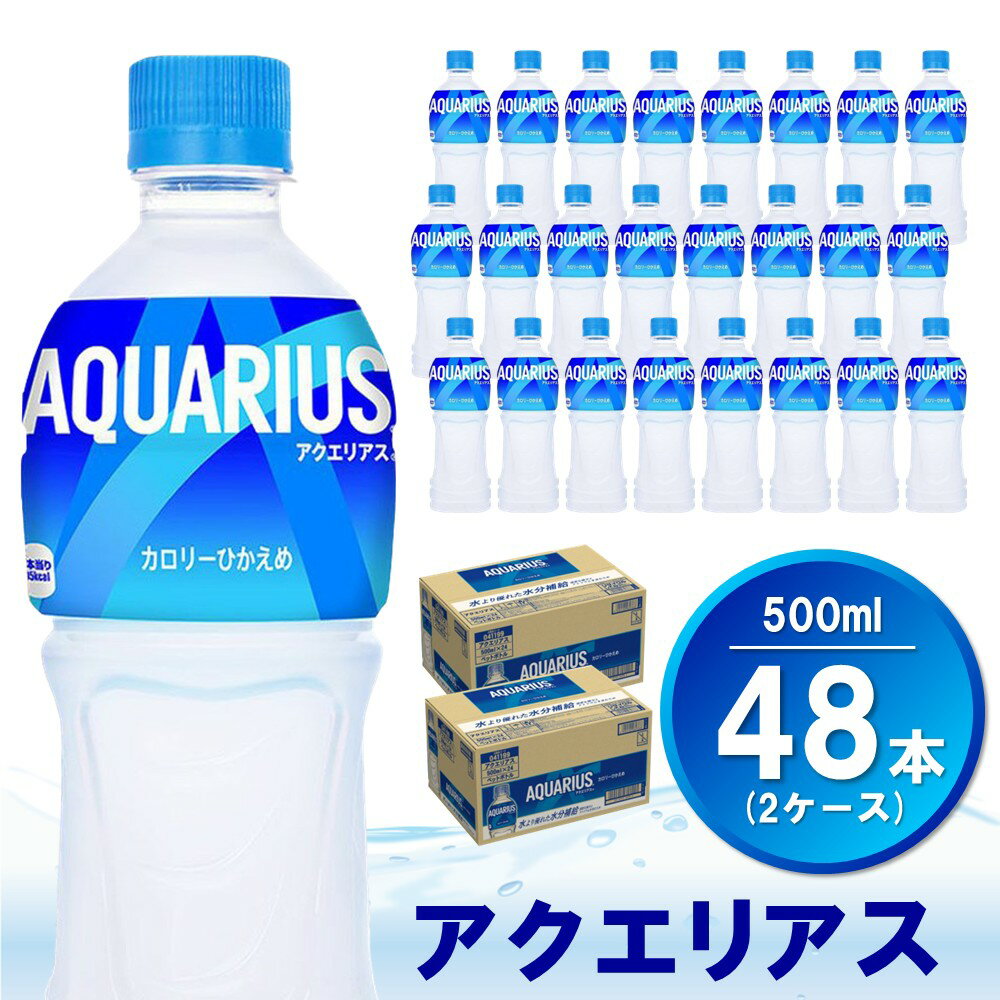 【ふるさと納税】アクエリアス 500mlPET (2ケース) 計48本【コカコーラ 熱中症対策 スポーツ飲料 スポーツドリンク 水分補給 カロリーオフ ペットボトル 健康 スッキリ ミネラル アミノ酸 クエン酸 リフレッシュ 常備 保存 買い置き】A5-R090054
