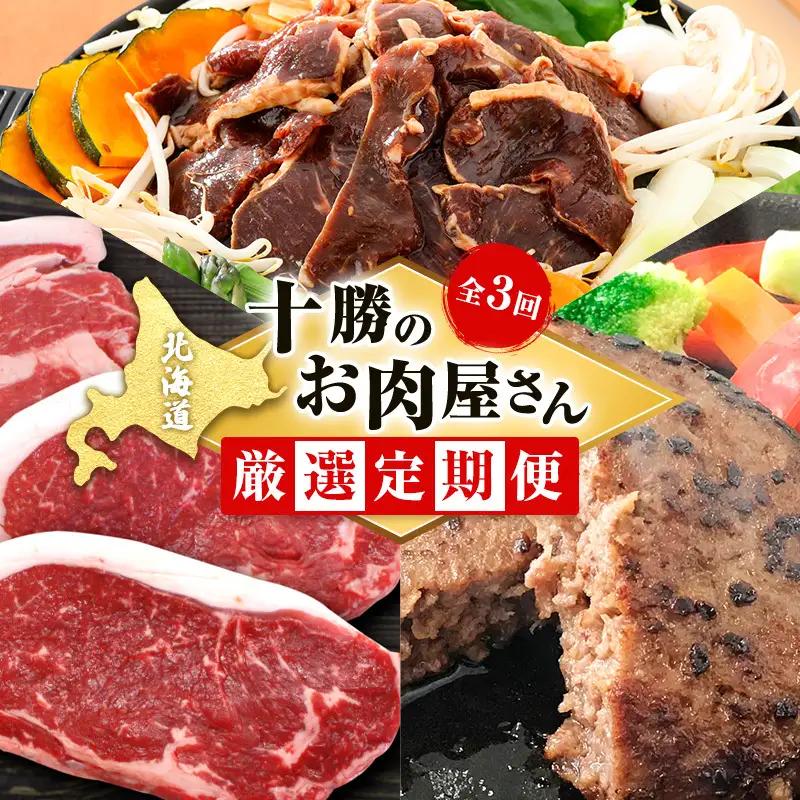 定期便 全3回 北海道産 豚肉 牛肉 セット ハンバーグ