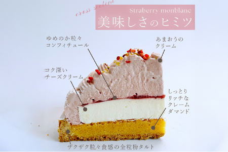 いちご あまおう ゆめのか モンブラン タルト 1ホール 18cm [心優-Cotoyu Sweets- 長崎県 平戸市 hr42bgy420077]
