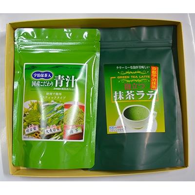 ふるさと納税 木津川市 宇治抹茶ラテ&amp;宇治抹茶入青汁セットA