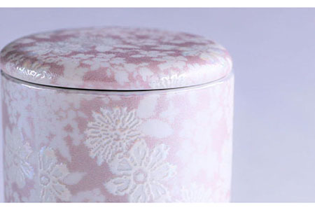 【美濃焼】 仏具 ファンシー骨壺 ミニ 『華結晶紫』 【佐々木陶器】 インテリア 法具 [TAJ006]