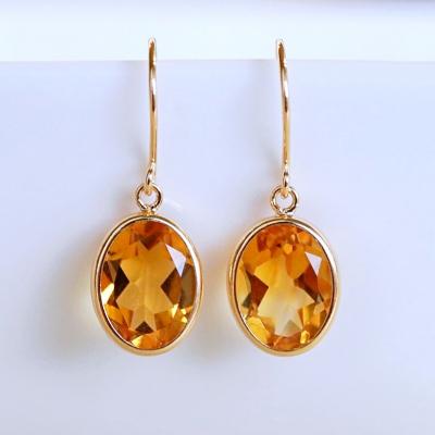 ふるさと納税 甲府市 【ジュエリー】K18 イエローゴールド シトリン シンプル ピアス SIA-8808 |  | 01