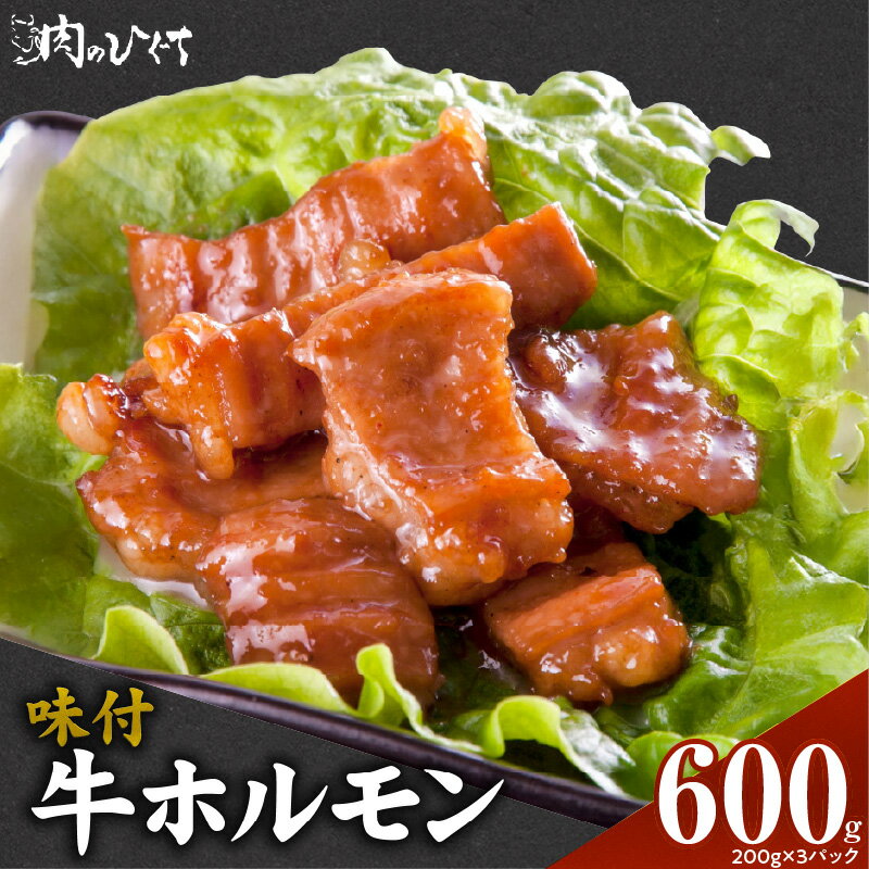 【ふるさと納税】味付 牛ホルモン 200g × 3パック 牛肉 肉 ホルモン おうち時間 おうちごはん 簡単調理 モツ炒め おかず おつまみ バーベキュー BBQ 鍋 肉のひぐち 冷凍 食品 加工品 お取り寄せ お取り寄せグルメ 愛知県 小牧市 送料無料
