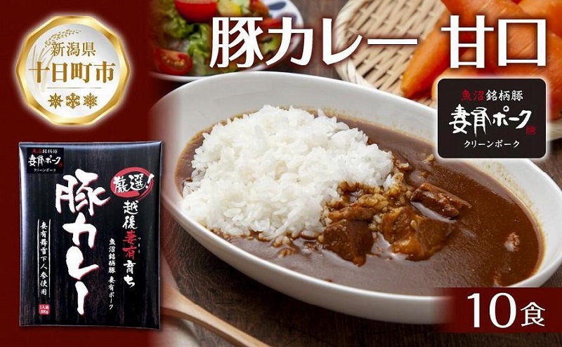 妻有ポーク 豚カレー 甘口 200g 10食 セット 計2kg ポーク レトルト カレー 国産 つまり 豚 ブランド豚 銘柄豚 常温保存 お取り寄せ グルメ ファームランド・木落 新潟県 十日町市