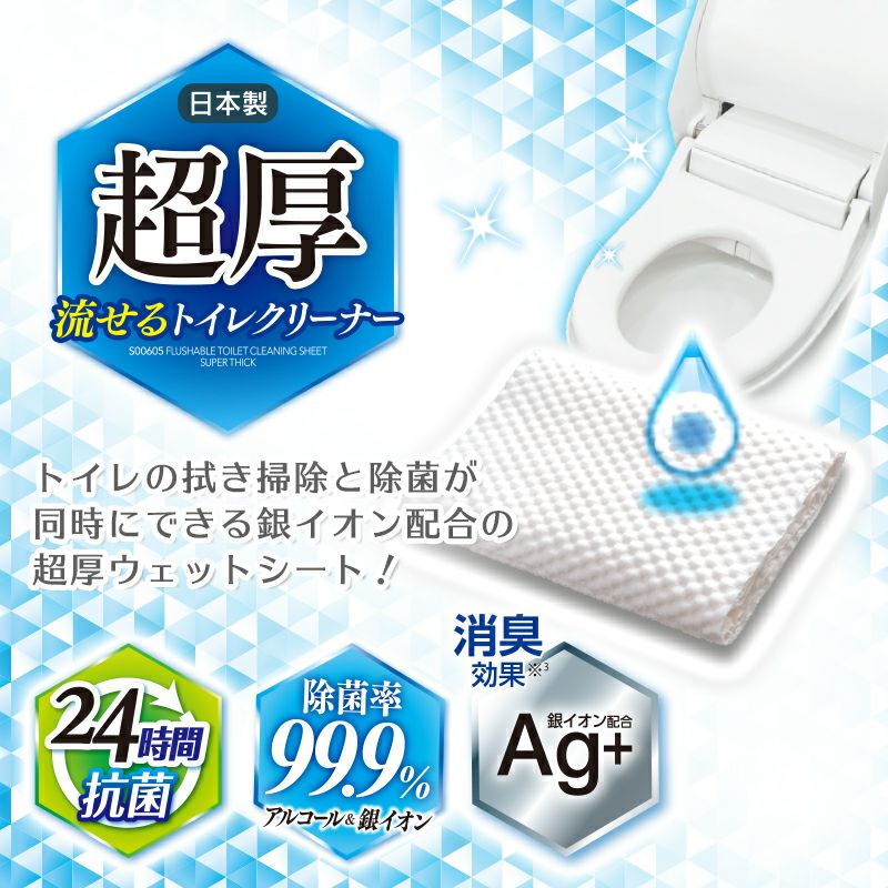【ふるさと納税】【3か月定期便】ＧＮ超厚流せるトイレクリーナー大判 12枚×2パック×20袋×3か月 トイレクリーナー  クリーナー 大判サイズ 除菌 消臭 銀イオン アルコール トイレに流せる トイ