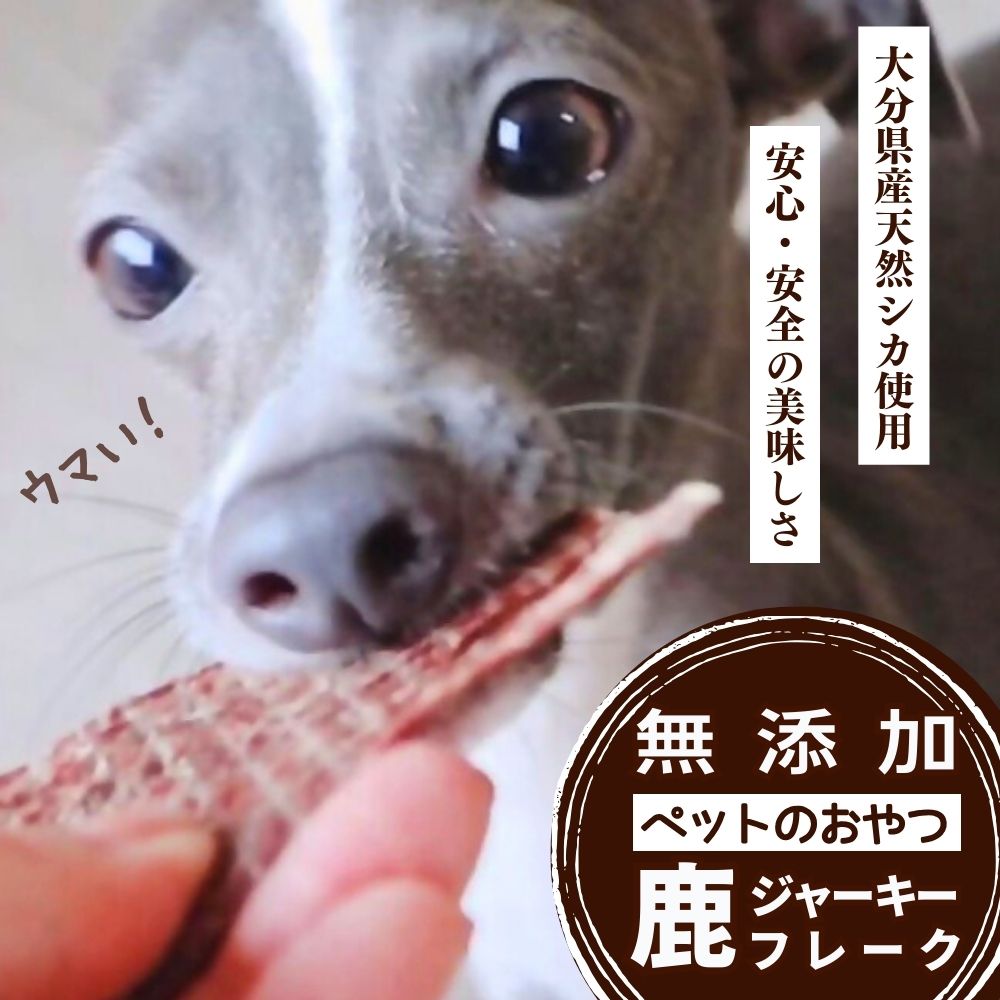 【ふるさと納税】鹿ジャーキー 45g ＆ 鹿フレーク 30g 各3袋 九州 大分県産 ペット フード おやつ 干し肉 無添加 鹿肉 犬用 猫用