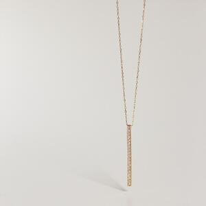 【K10イエローゴールド ラボダイヤモンドネックレス】0.095ct 19粒のラボダイヤが美しいロングネックレス 全長70cm 　K00-N001