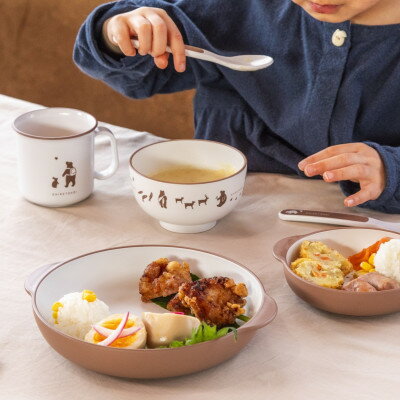 【ふるさと納税】知床トコさんテーブルウェアシリーズ　キッズセット　ベージュ【配送不可地域：離島・沖縄県】【1633117】