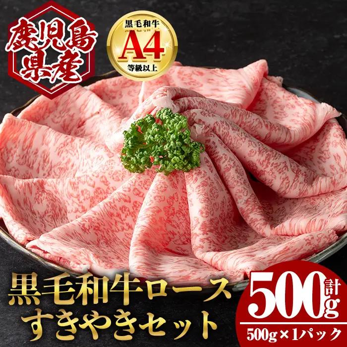 鹿児島県産黒毛和牛ロース すき焼き用セット (計500g・500g×1) 国産 牛肉 すき焼き【肉のちょーさん】A955