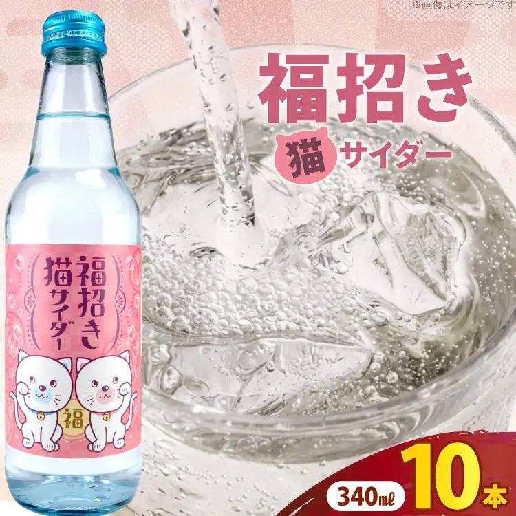 サイダー 福招き猫サイダー 340ml × 10本