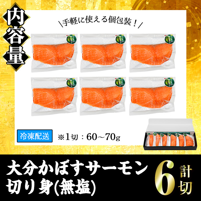 ＜ 期間限定 ＞ 大分 かぼすサーモン 切り身 (計6切) かぼす サーモン 魚 切身 無塩 冷凍 養殖 国産 個包装 大分県 佐伯市【EA33】【トーワ】