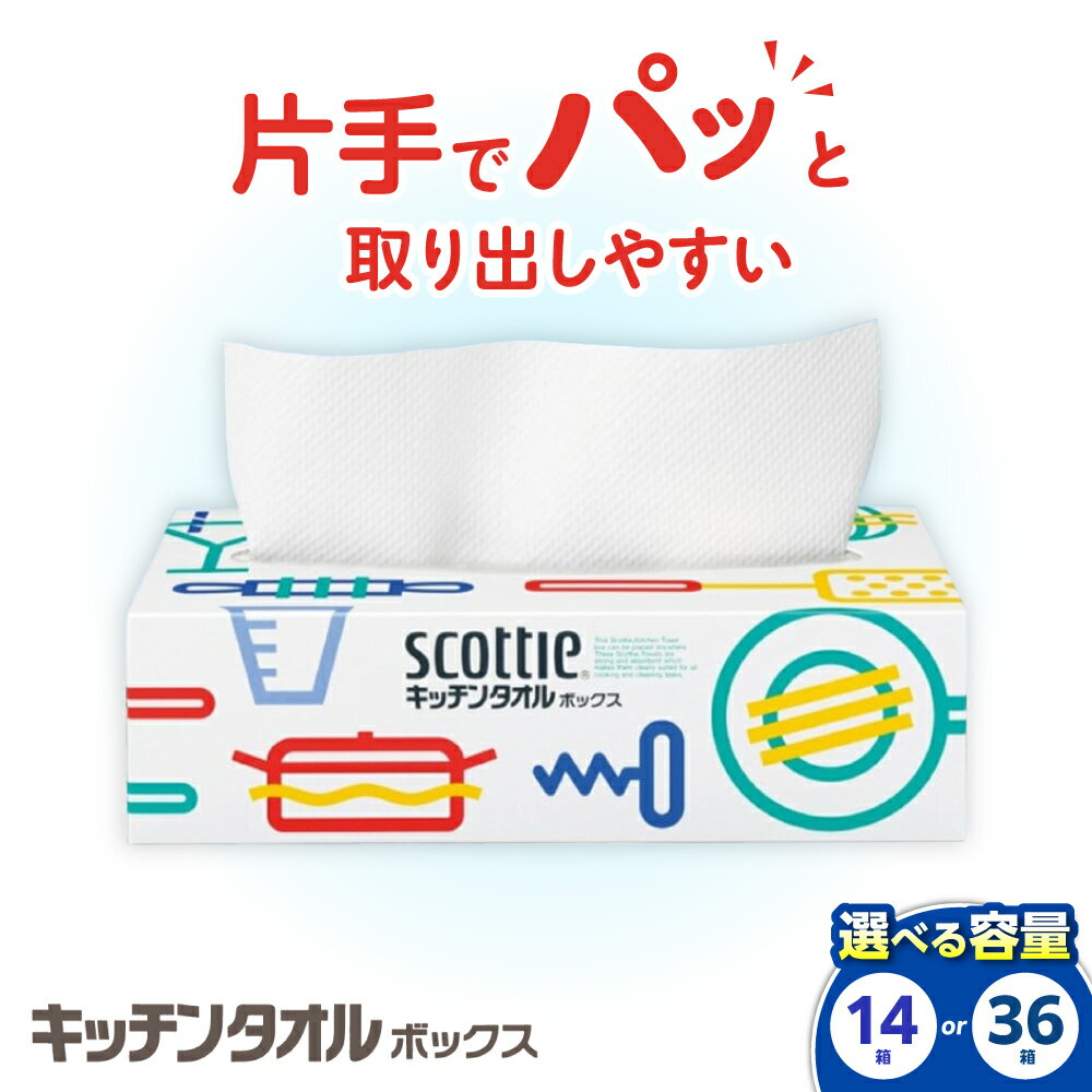 【ふるさと納税】【選べる容量】スコッティ キッチンタオル ボックス 14箱／36箱 開成町 キッチンペーパー キッチン ペーパー タオル 日用品 国産 新生活 備蓄 防災 消耗品 生活用品[BDBH003-1]