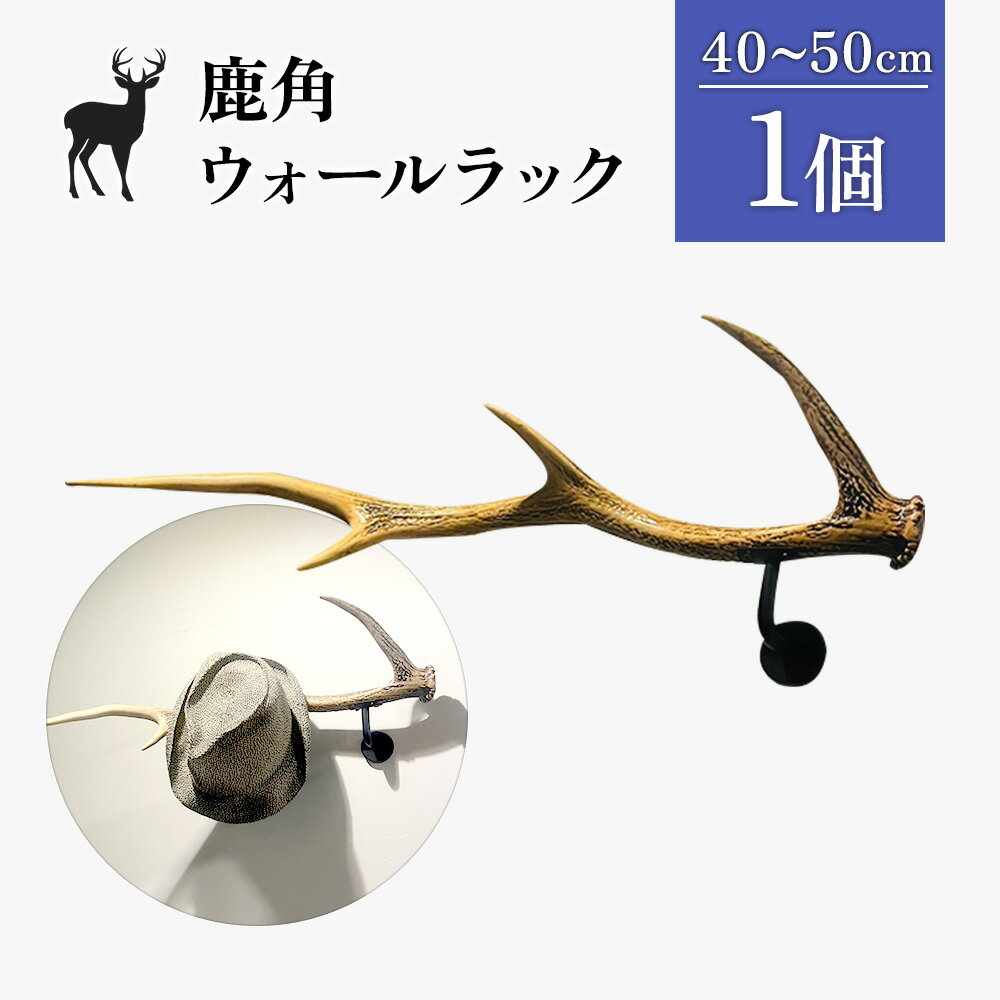 【ふるさと納税】鹿角のウォールラック 1個 40cm～50cm | 天然 蝦夷 鹿 角 ウォールラック エゾシカ 壁掛け フック ハンガー オブジェ 雑貨 シンプル ハンドメイド 一点物 贈り物 ギフト お取り寄せ 北海道 中標津町 中標津【60006】